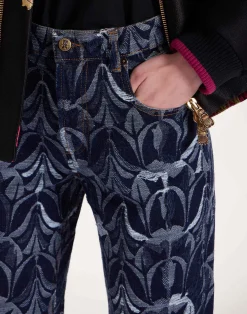 La DoubleJ Denim|Pantaloni E Shorts<Better Than Your Boyfriend's JeansPapyrus Navy in Jacquard Denim