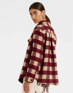 La DoubleJ Capispalla<Better Than Your Boyfriend's JacketCheckers Burgundy in Viscose Tailoring