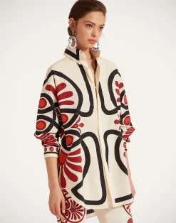 La DoubleJ Camicie E Top<Better Than Your Boyfriend's ShirtMedallion Placée Cream in Cotton Poplin