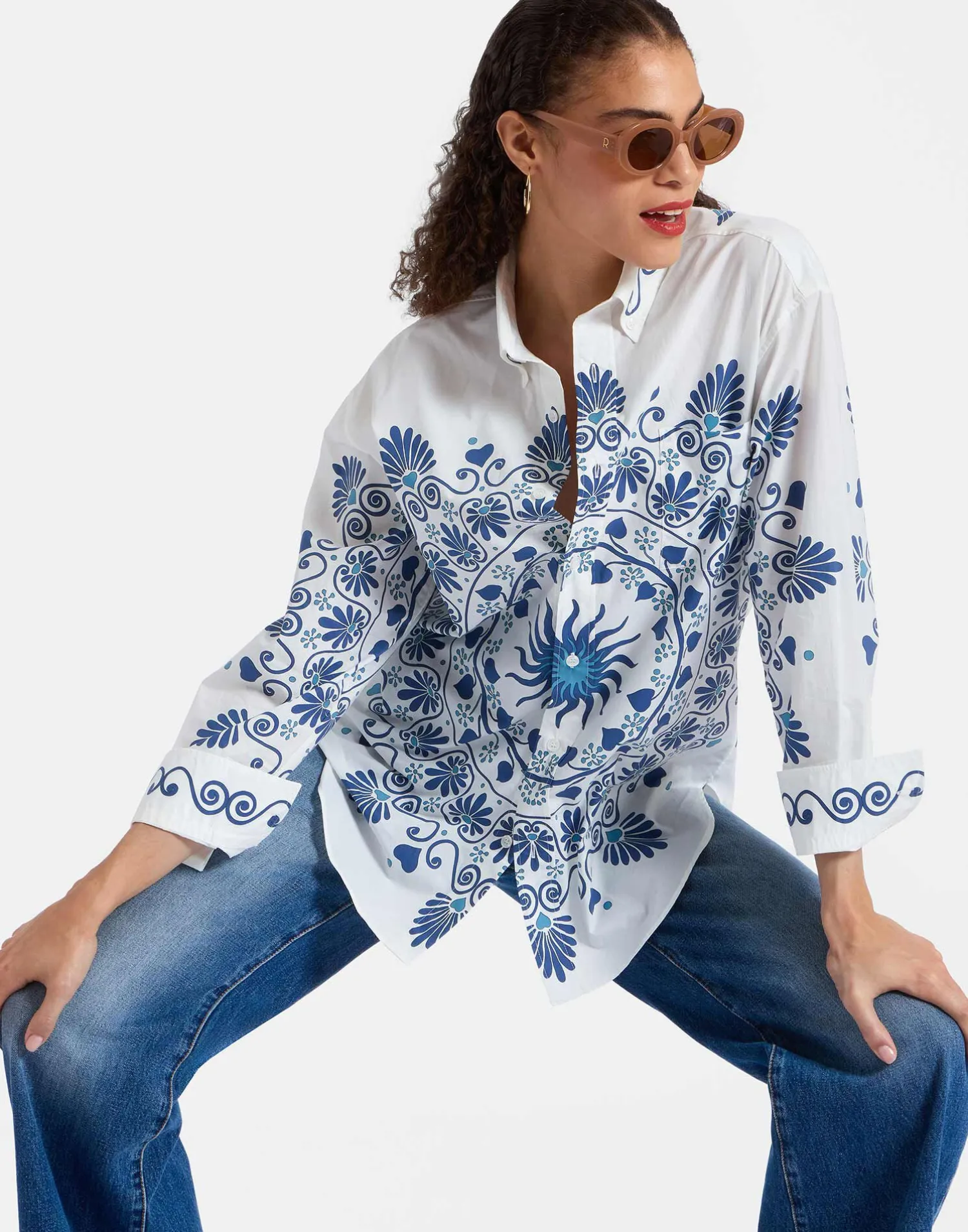 La DoubleJ Camicie E Top<Better Than Your Boyfriend's ShirtOlympus Placée Cream in Cotton Poplin