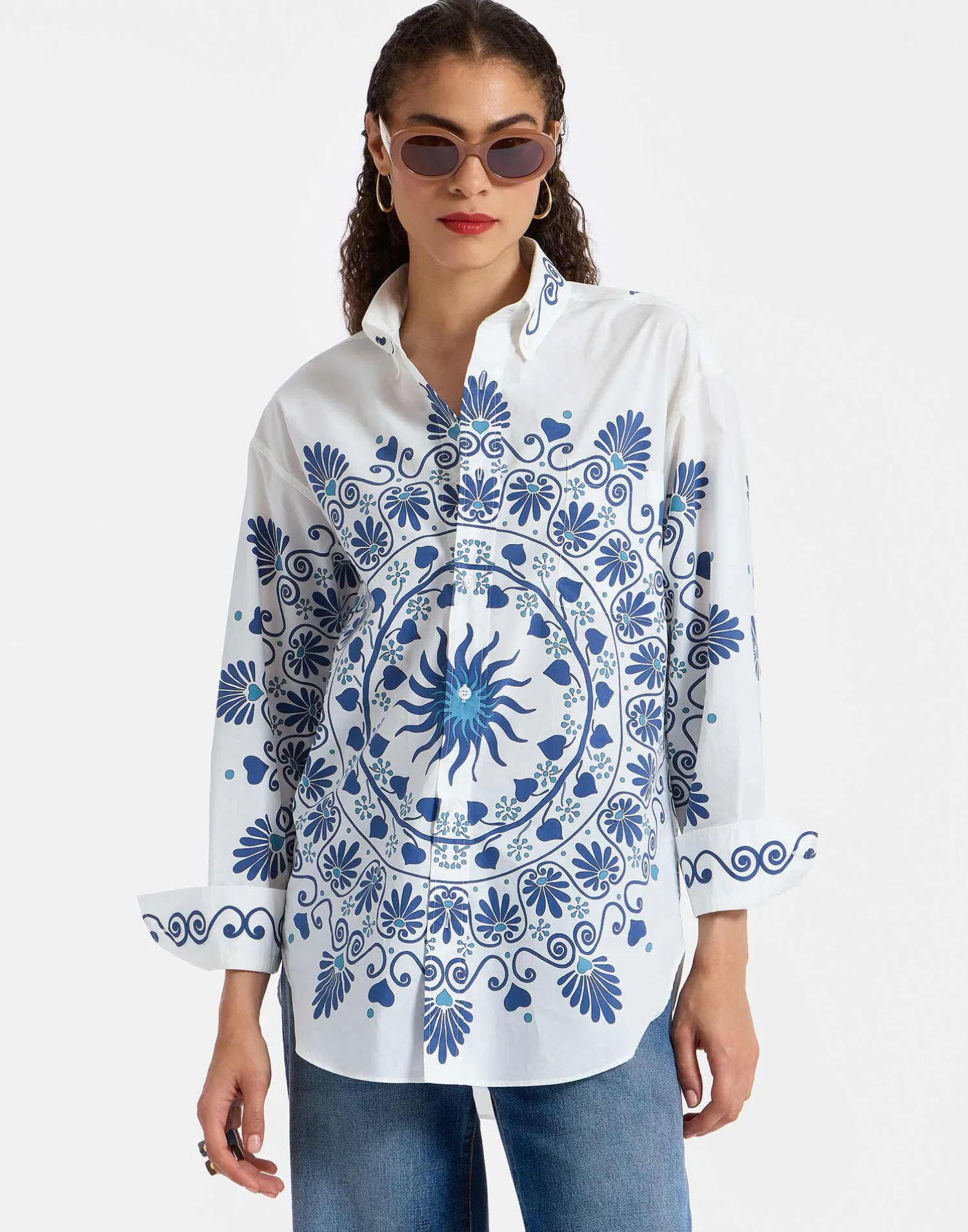 La DoubleJ Camicie E Top<Better Than Your Boyfriend's ShirtOlympus Placée Cream in Cotton Poplin