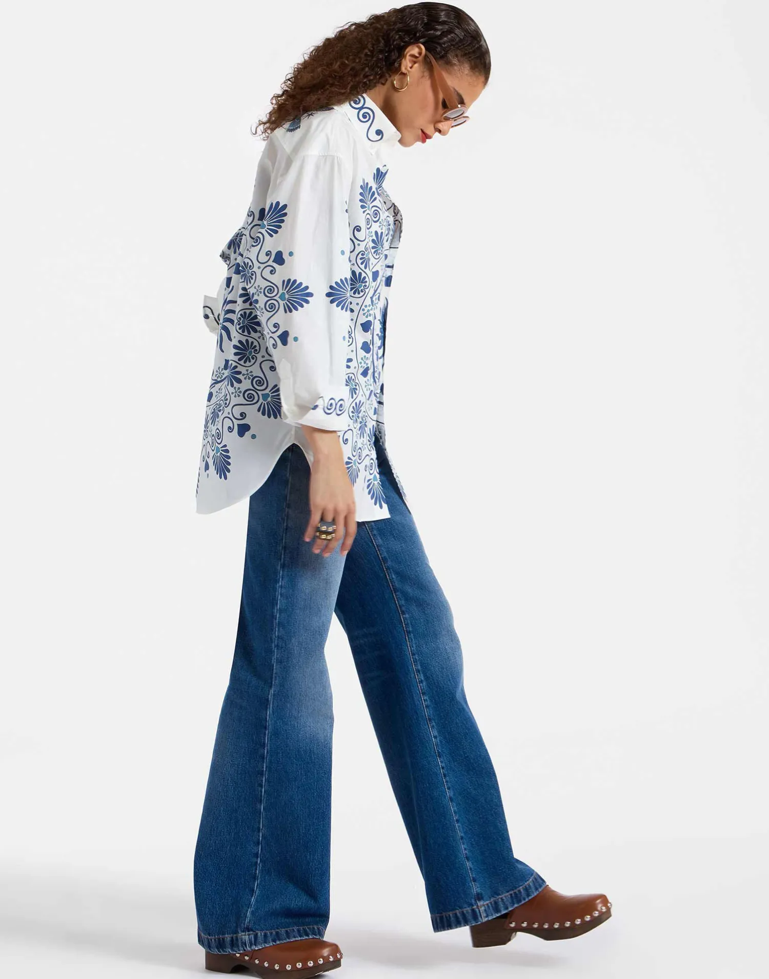 La DoubleJ Camicie E Top<Better Than Your Boyfriend's ShirtOlympus Placée Cream in Cotton Poplin