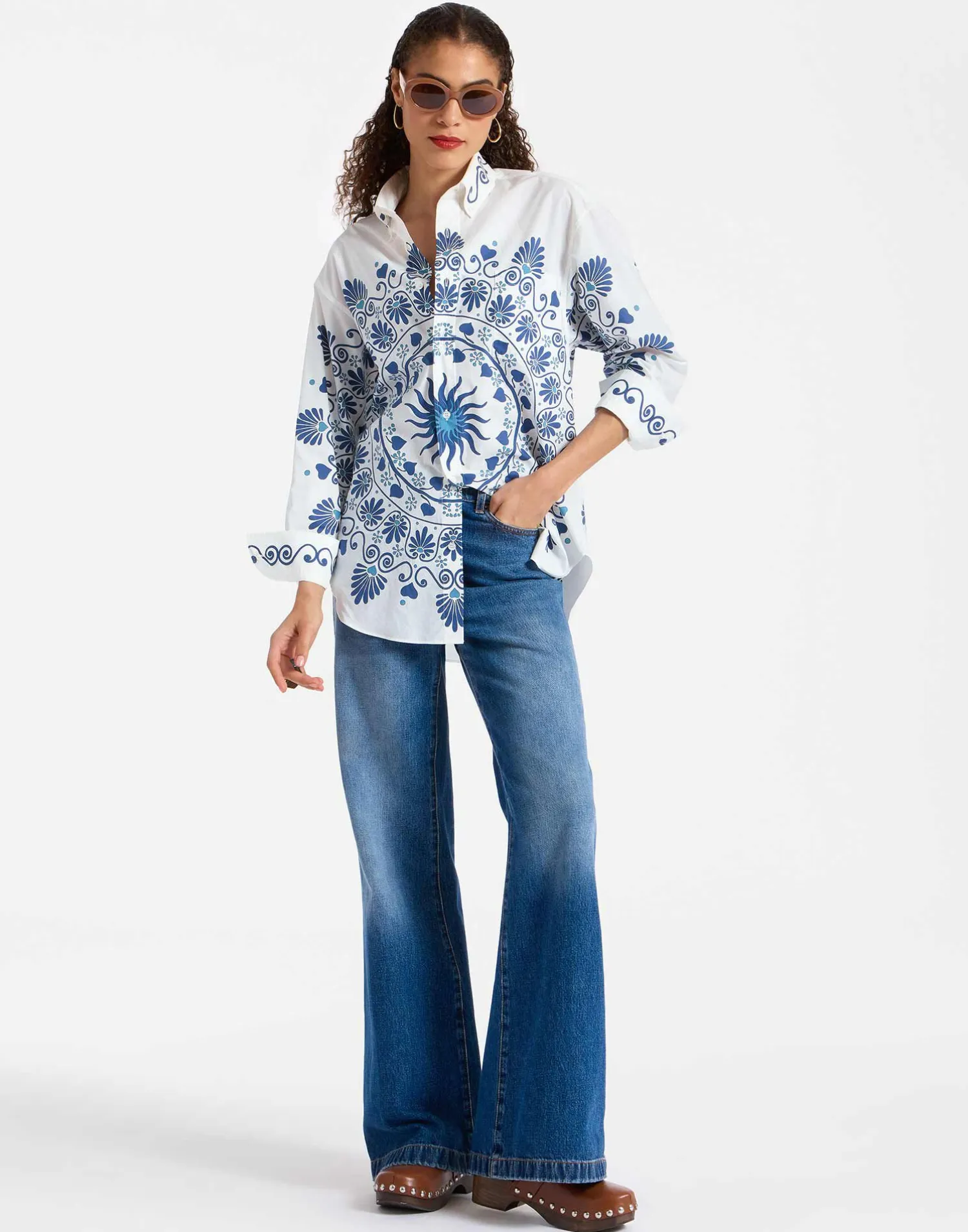 La DoubleJ Camicie E Top<Better Than Your Boyfriend's ShirtOlympus Placée Cream in Cotton Poplin