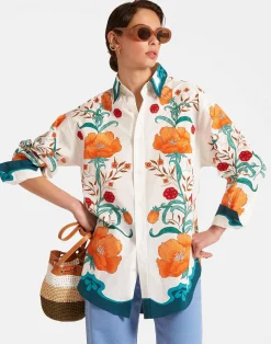 La DoubleJ Camicie E Top<Better Than Your Boyfriend's ShirtMorpheus Placée Orange in Summer Poplin