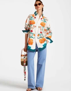 La DoubleJ Camicie E Top<Better Than Your Boyfriend's ShirtMorpheus Placée Orange in Summer Poplin