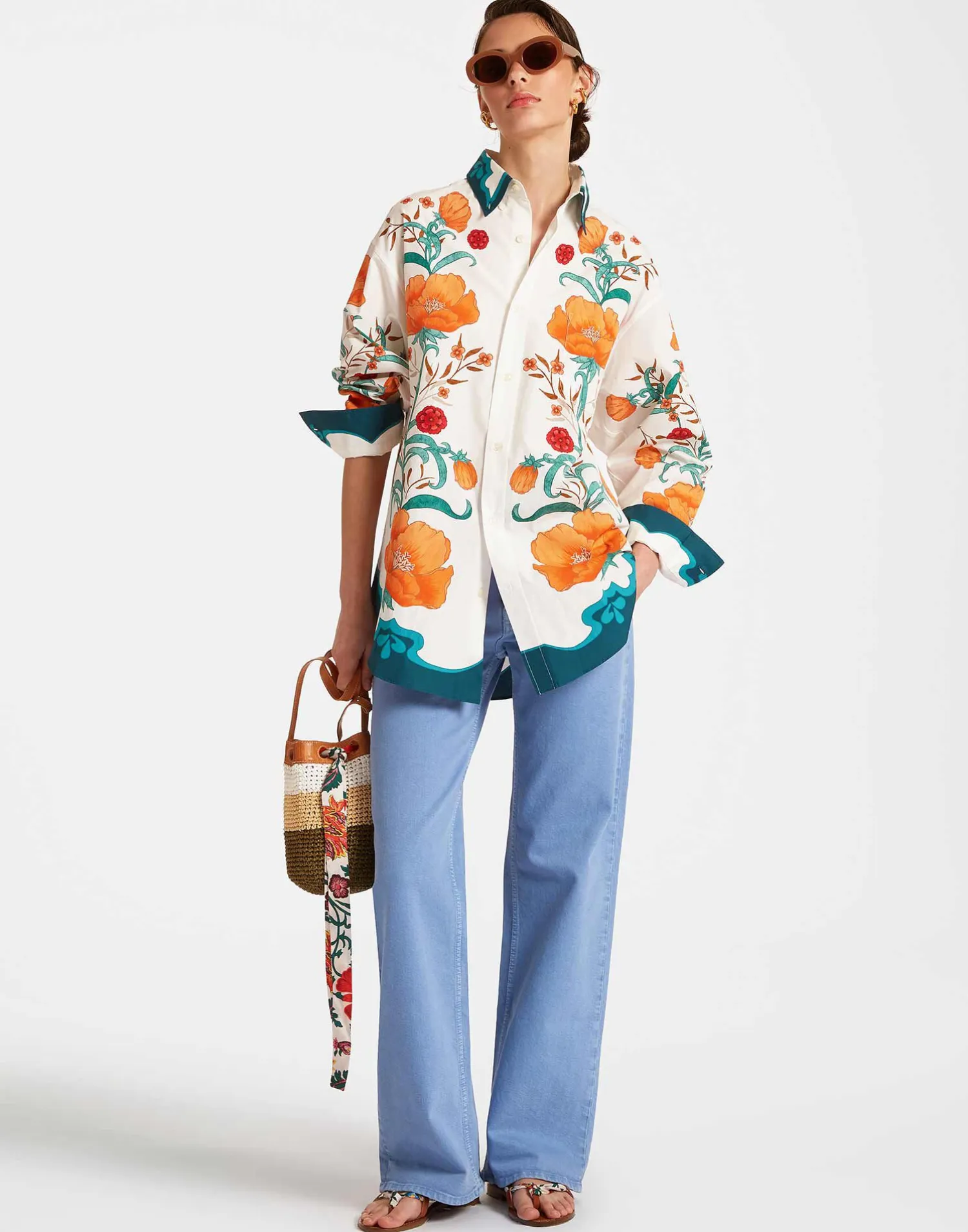 La DoubleJ Camicie E Top<Better Than Your Boyfriend's ShirtMorpheus Placée Orange in Summer Poplin