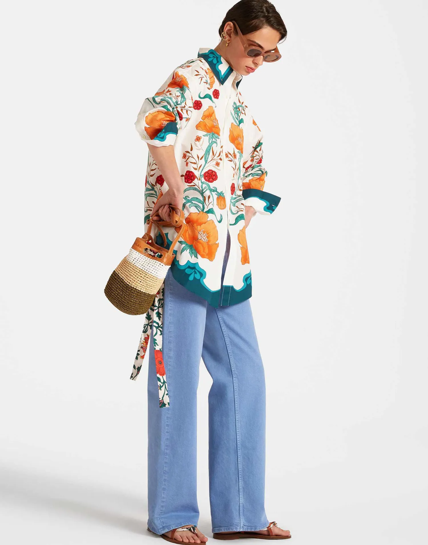 La DoubleJ Camicie E Top<Better Than Your Boyfriend's ShirtMorpheus Placée Orange in Summer Poplin