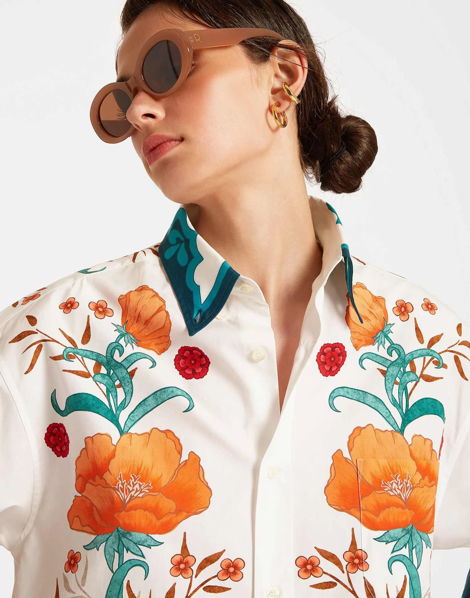 La DoubleJ Camicie E Top<Better Than Your Boyfriend's ShirtMorpheus Placée Orange in Summer Poplin