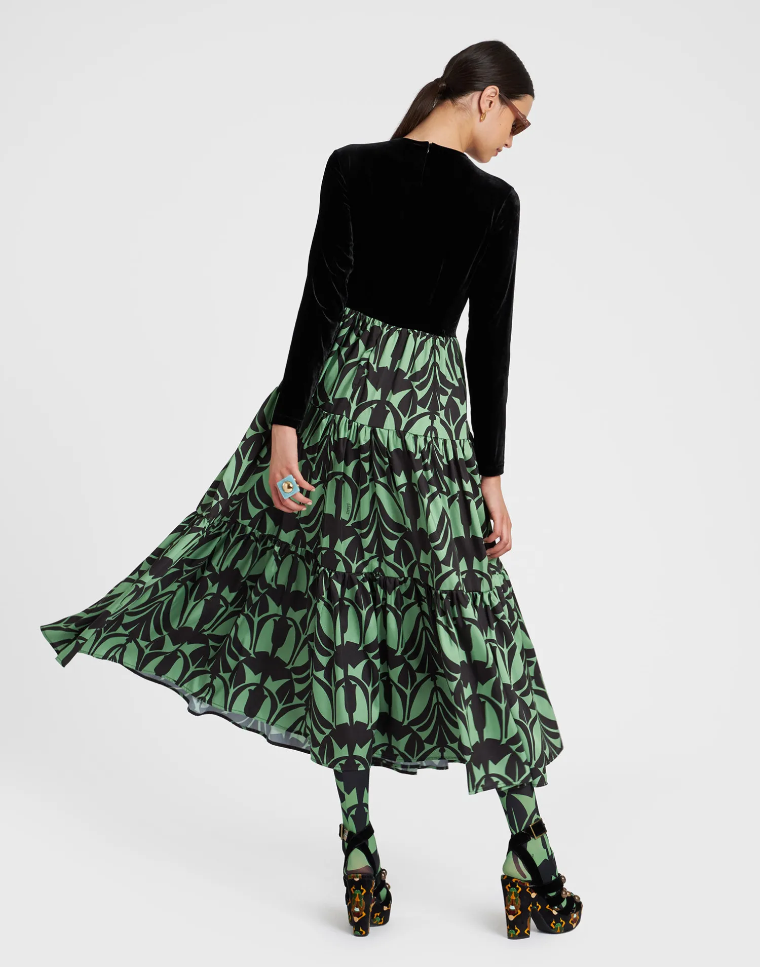 La DoubleJ Vestiti<Big DressPapyrus Green in Twill