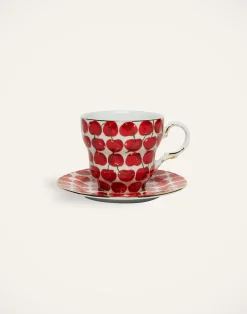 La DoubleJ Set Da Te E Caffe|Tavola<Big Mama Cup And SaucerCherries Avorio in Porcelain
