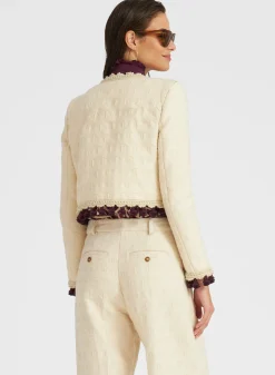 La DoubleJ Capispalla<Bijoux Jacket EmbroideredCreamy in Jacquard