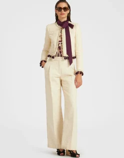 La DoubleJ Capispalla<Bijoux Jacket EmbroideredCreamy in Jacquard
