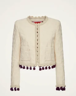 La DoubleJ Capispalla<Bijoux Jacket EmbroideredCreamy in Jacquard