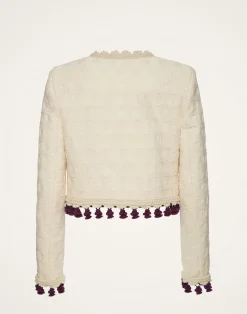 La DoubleJ Capispalla<Bijoux Jacket EmbroideredCreamy in Jacquard