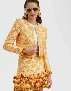 La DoubleJ Capispalla<Bijoux JacketFans Gold in Jacquard With Tassels