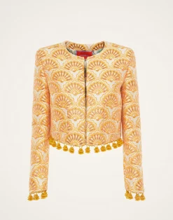 La DoubleJ Capispalla<Bijoux JacketFans Gold in Jacquard With Tassels
