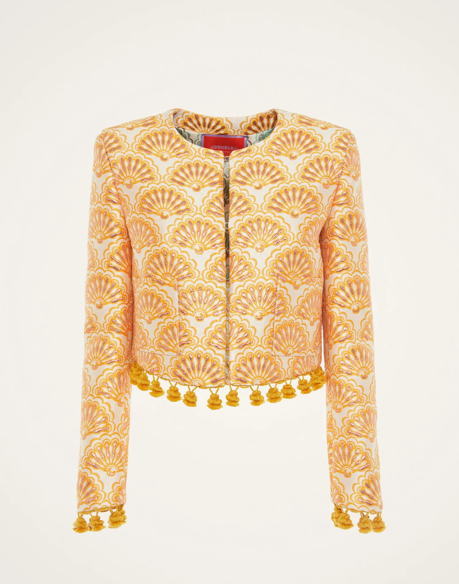 La DoubleJ Capispalla<Bijoux JacketFans Gold in Jacquard With Tassels