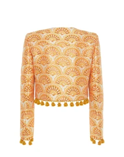 La DoubleJ Capispalla<Bijoux JacketFans Gold in Jacquard With Tassels