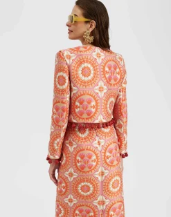 La DoubleJ Party Dressing<Bijoux JacketSun Orange in Jacquard  With Tassels