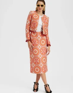 La DoubleJ Party Dressing<Bijoux JacketSun Orange in Jacquard  With Tassels
