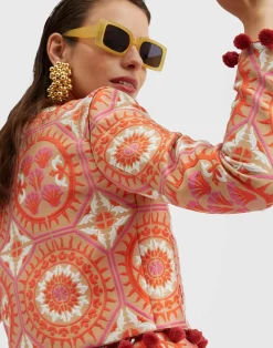 La DoubleJ Party Dressing<Bijoux JacketSun Orange in Jacquard  With Tassels