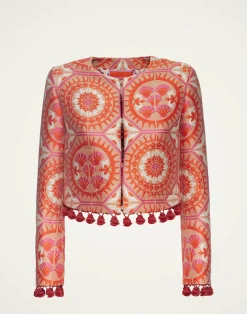 La DoubleJ Party Dressing<Bijoux JacketSun Orange in Jacquard  With Tassels
