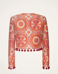 La DoubleJ Party Dressing<Bijoux JacketSun Orange in Jacquard  With Tassels