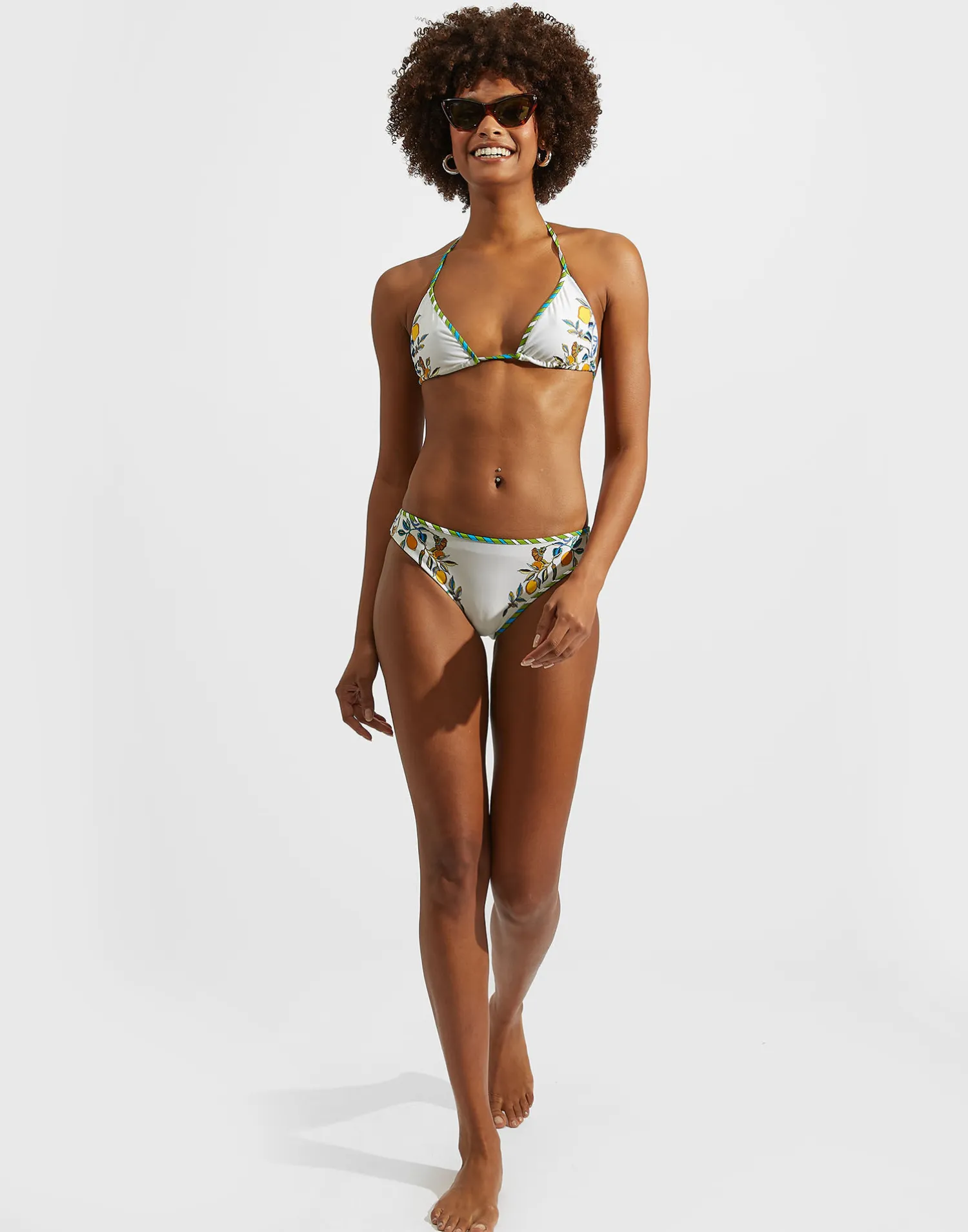 La DoubleJ Moda Mare<Bikini BottomBorboni Placée Bianco in Lycra