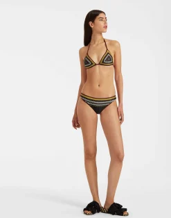 La DoubleJ Moda Mare<Bikini TopDoric Plac&eacute;e Black in Lycra