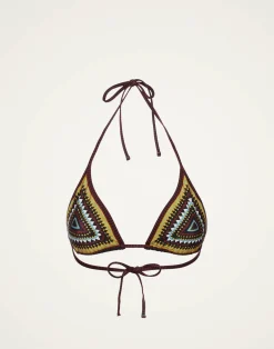 La DoubleJ Moda Mare<Bikini TopDoric Plac&eacute;e Black in Lycra
