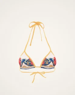 La DoubleJ Moda Mare<Bikini TopTaormina Placée Ivory in Lycra