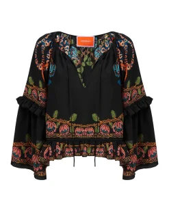 La DoubleJ Camicie E Top<Boho BlouseEve Black in Crepe De Chine