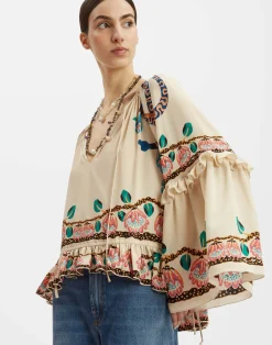 La DoubleJ Camicie E Top<Boho BlouseEve Ecru in Crepe De Chine