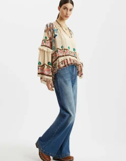 La DoubleJ Camicie E Top<Boho BlouseEve Ecru in Crepe De Chine