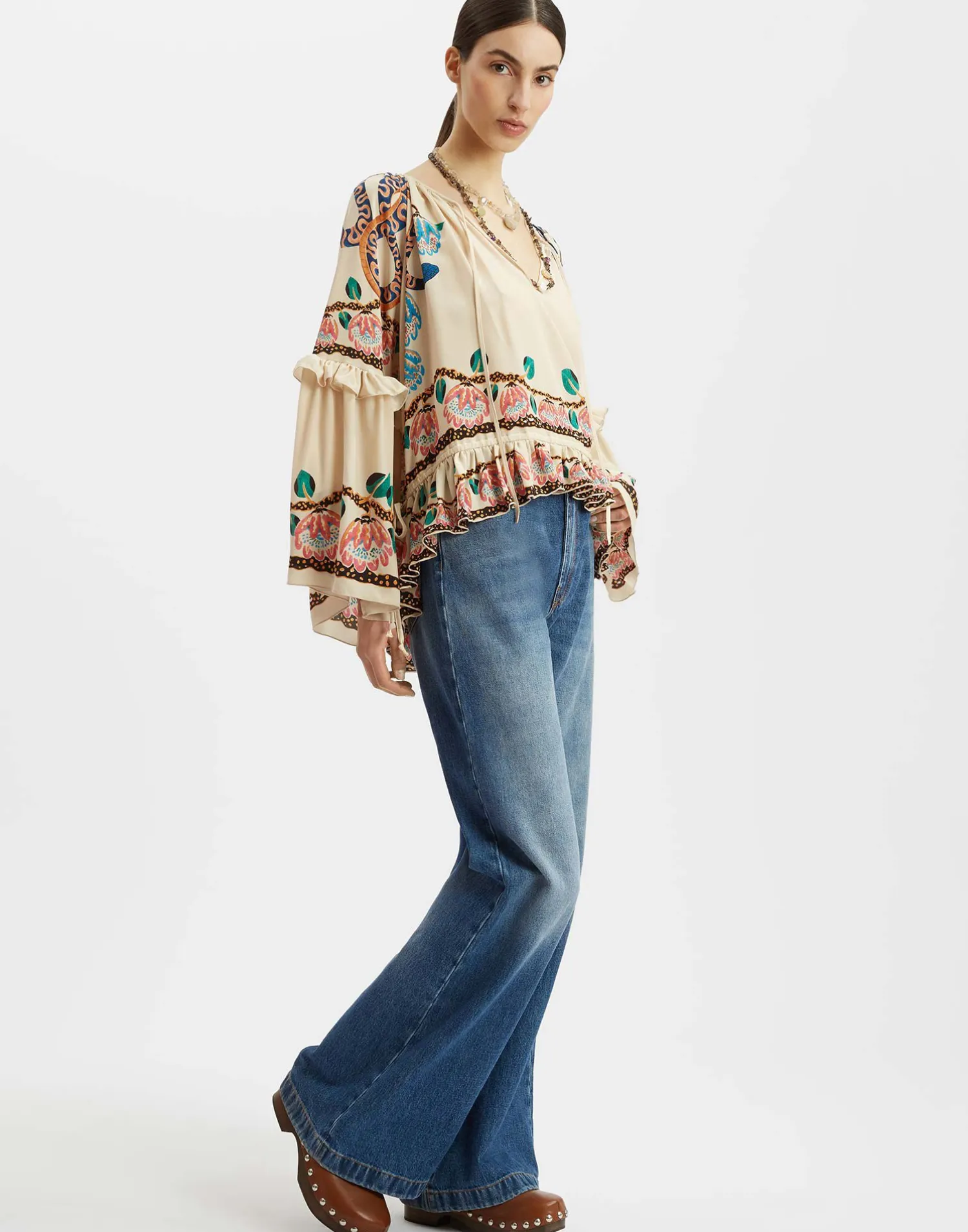 La DoubleJ Camicie E Top<Boho BlouseEve Ecru in Crepe De Chine