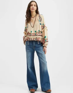 La DoubleJ Camicie E Top<Boho BlouseEve Ecru in Crepe De Chine