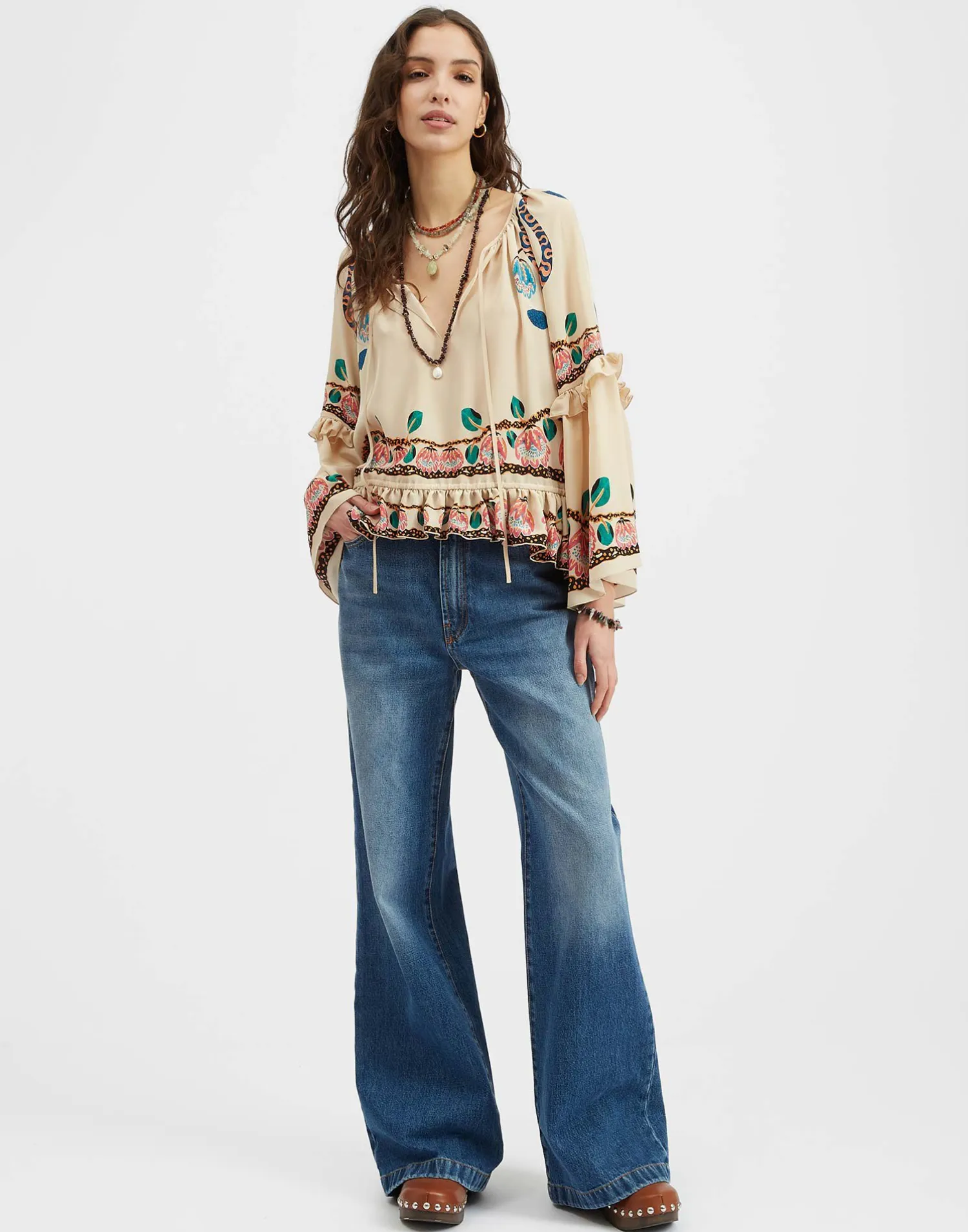 La DoubleJ Camicie E Top<Boho BlouseEve Ecru in Crepe De Chine
