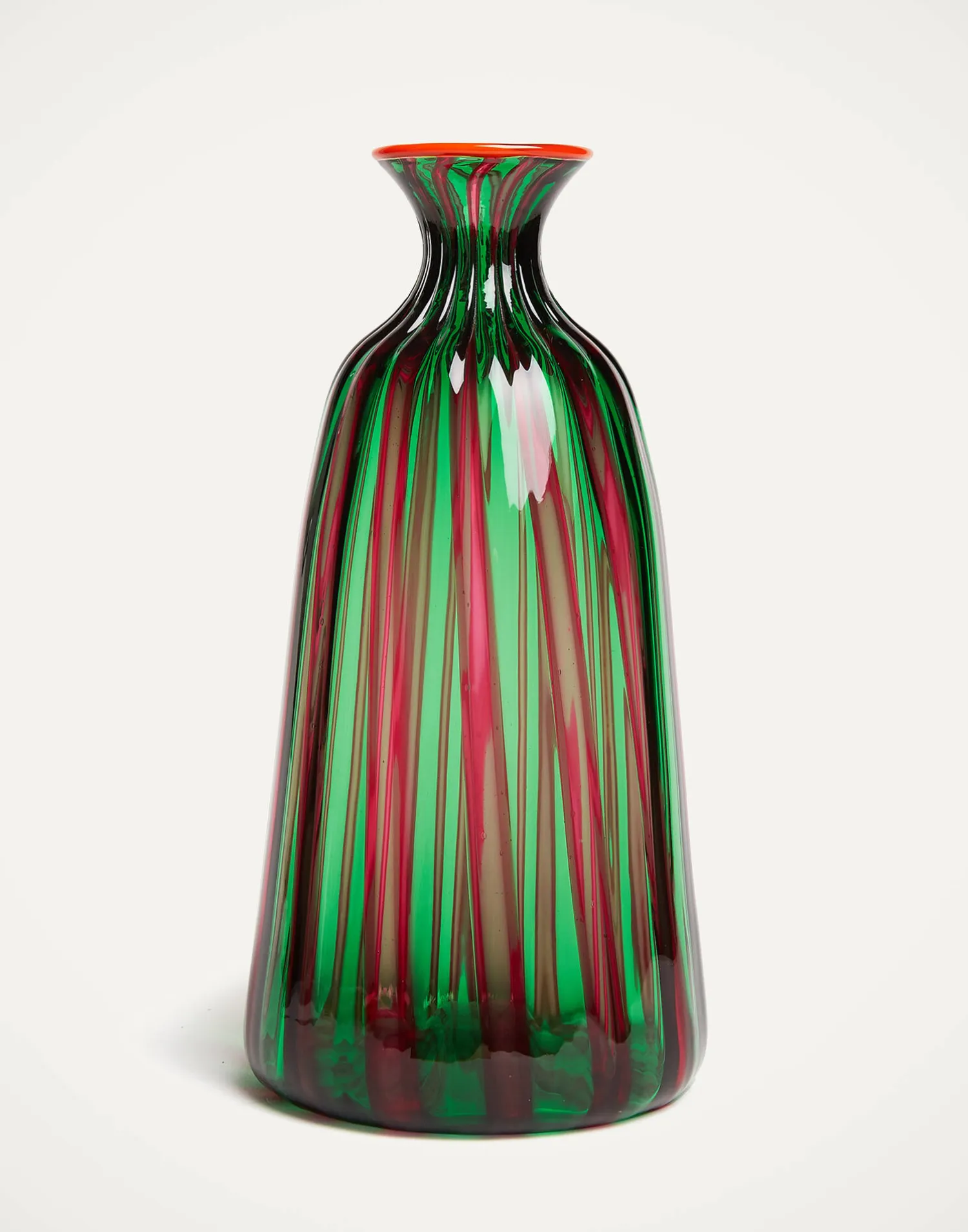 La DoubleJ Vasi|Home Décor<Bottiglia Vase (Ridged)Verde/Fucsia in Glass