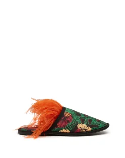 La DoubleJ Scarpe|Accessories<Boudoir SlipperNight Garden in Faille