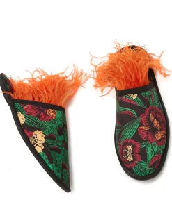 La DoubleJ Scarpe|Accessories<Boudoir SlipperNight Garden in Faille