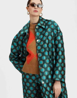 La DoubleJ Capispalla<Boxy CoatWinter Sun Emerald in Jacquard