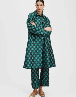La DoubleJ Capispalla<Boxy CoatWinter Sun Emerald in Jacquard