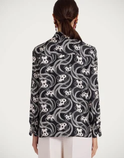 La DoubleJ Camicie E Top<Boy ShirtAperol Black & White in Silk Twill