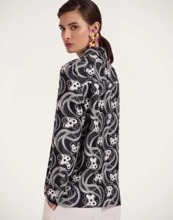 La DoubleJ Camicie E Top<Boy ShirtAperol Black & White in Silk Twill