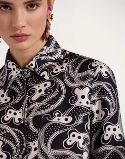 La DoubleJ Camicie E Top<Boy ShirtAperol Black & White in Silk Twill