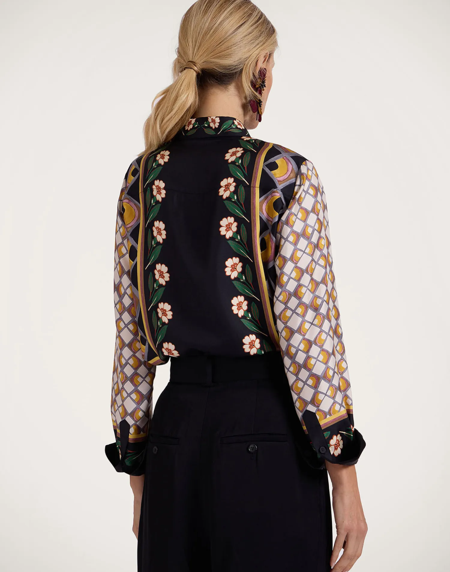 La DoubleJ Camicie E Top<Boy ShirtDazed Placée Black in Silk Twill