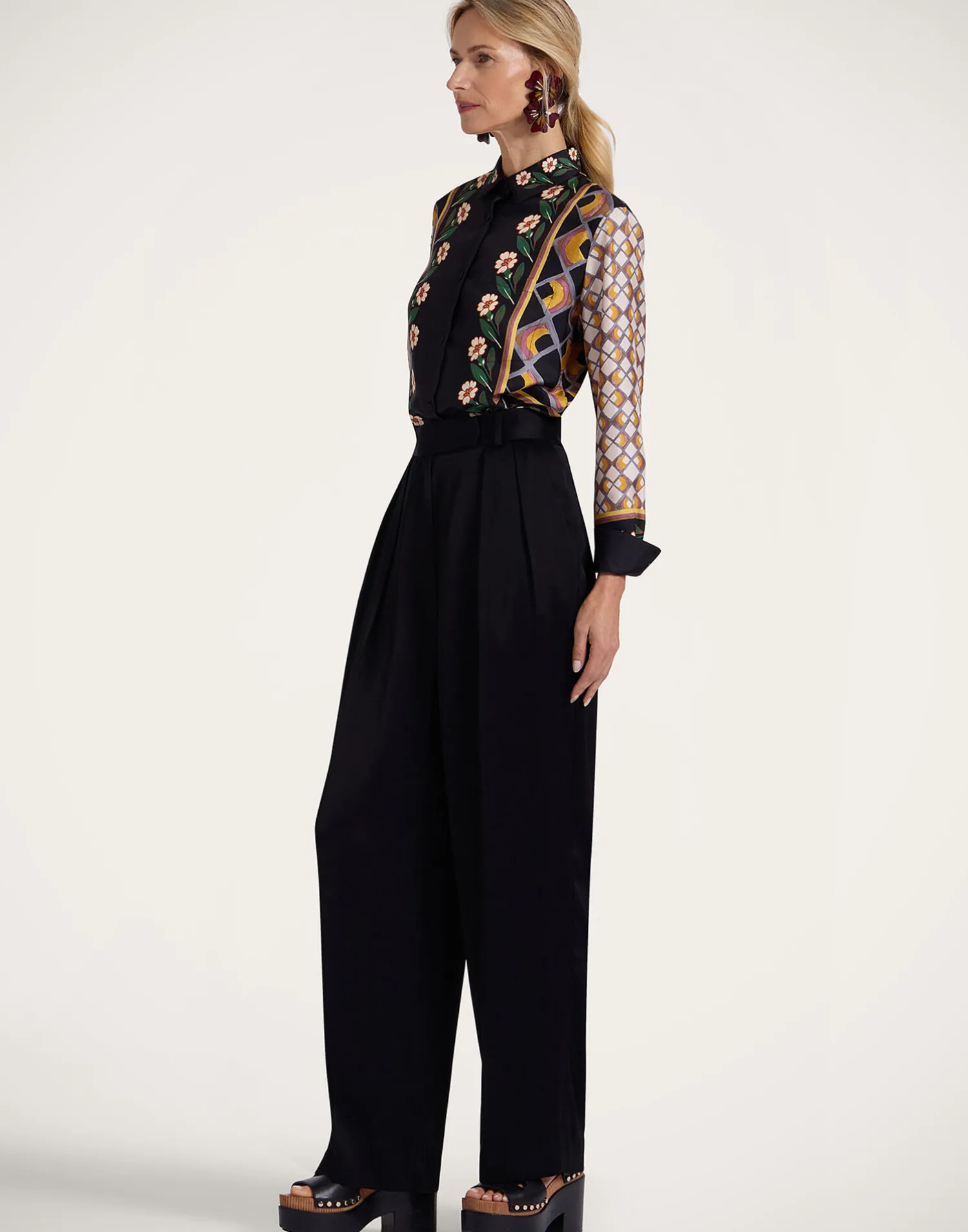 La DoubleJ Camicie E Top<Boy ShirtDazed Placée Black in Silk Twill