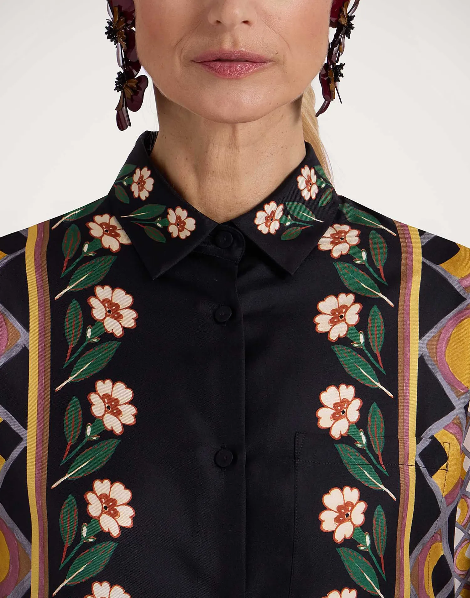 La DoubleJ Camicie E Top<Boy ShirtDazed Placée Black in Silk Twill