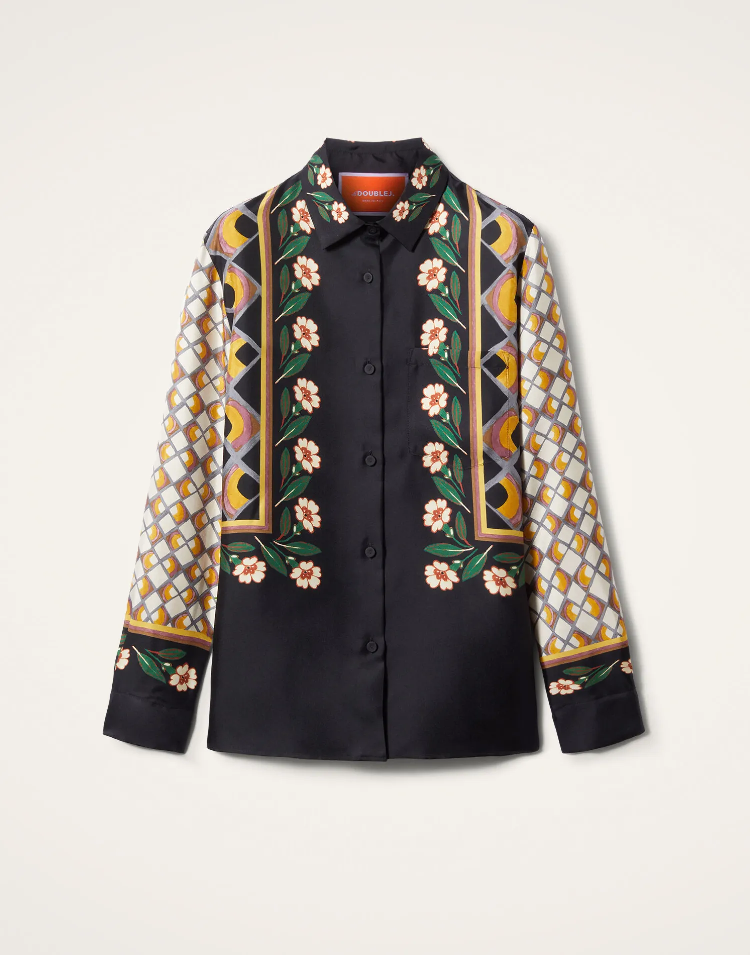 La DoubleJ Camicie E Top<Boy ShirtDazed Placée Black in Silk Twill
