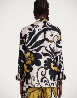 La DoubleJ Camicie E Top<Boy ShirtMarea Black & White in Silk Twill